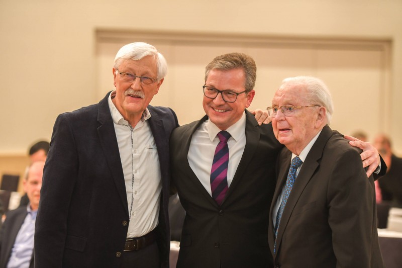 Drei Paderborner Bürgermeister auf einem Bild: Heinz Paus, Michael Dreier und Willi Lüke